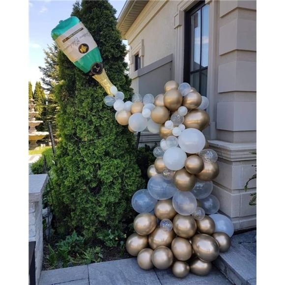 88PCS Champagne Bottle Balloon Garland Arch Kit,Happy New Year Years Decorations - Picture 3 of 6